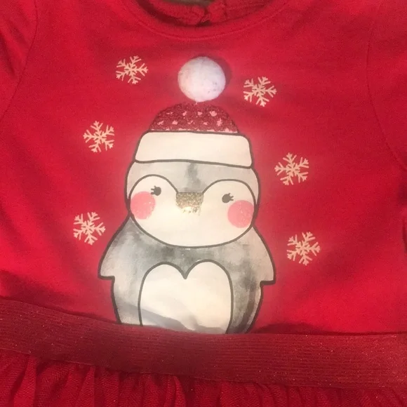 Sparkly Tulle skirted Dress with Pengiun & Matching Tights - Picture 3 of 8